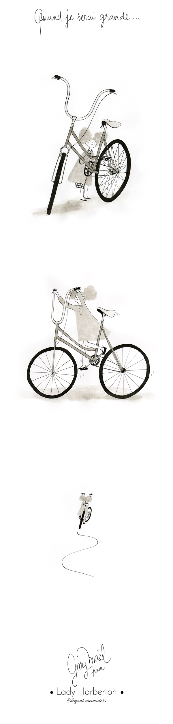 Quand je serai grande dessin fille rêve à vélo maman Gary Maël