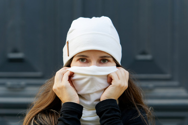 écharpe snood en laine mérinos pour cyclistes urbains Lady Harberton cache-nez