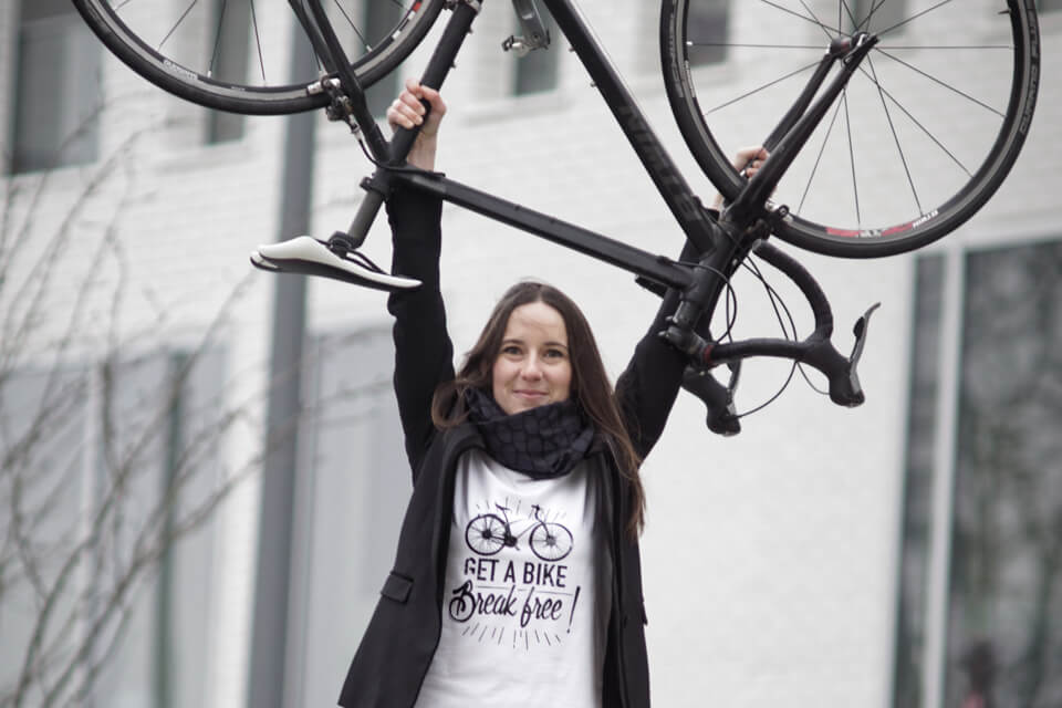 tee-shirt citation imprimées vélo pour femmes Lady Harberton
