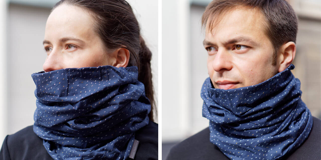 women and men merino wool snood scarf for urban cyclists Lady Harberton