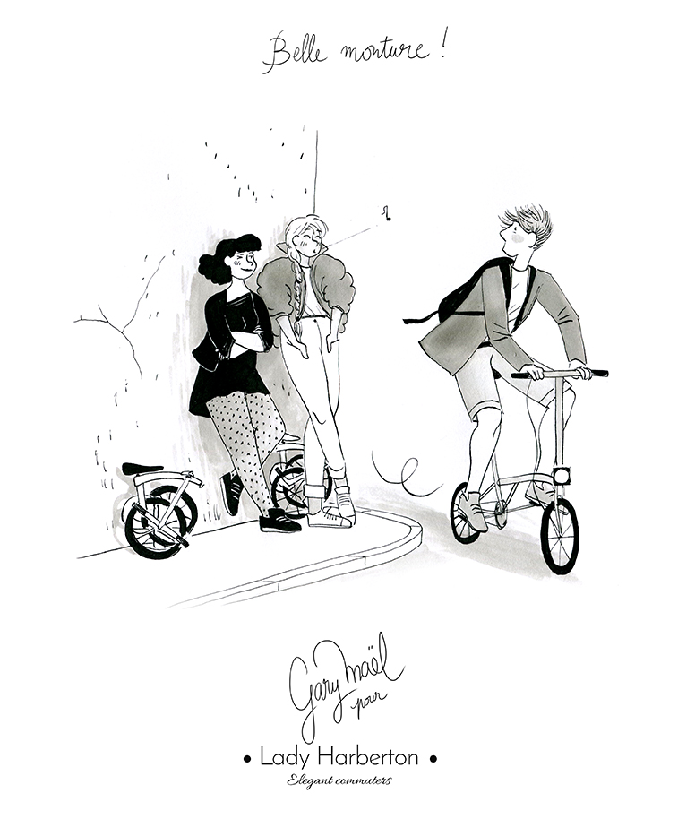 les filles aiment les beaux vélo dessin par gary mael pour Lady Harberton