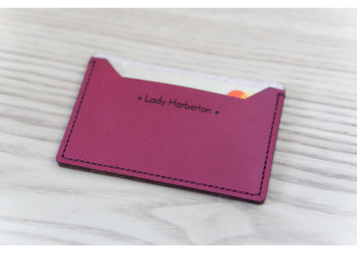porte cartes minimaliste en cuir bordeaux made in france Lady Harberton