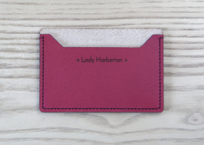 porte cartes minimaliste en cuir bordeaux made in france Lady Harberton