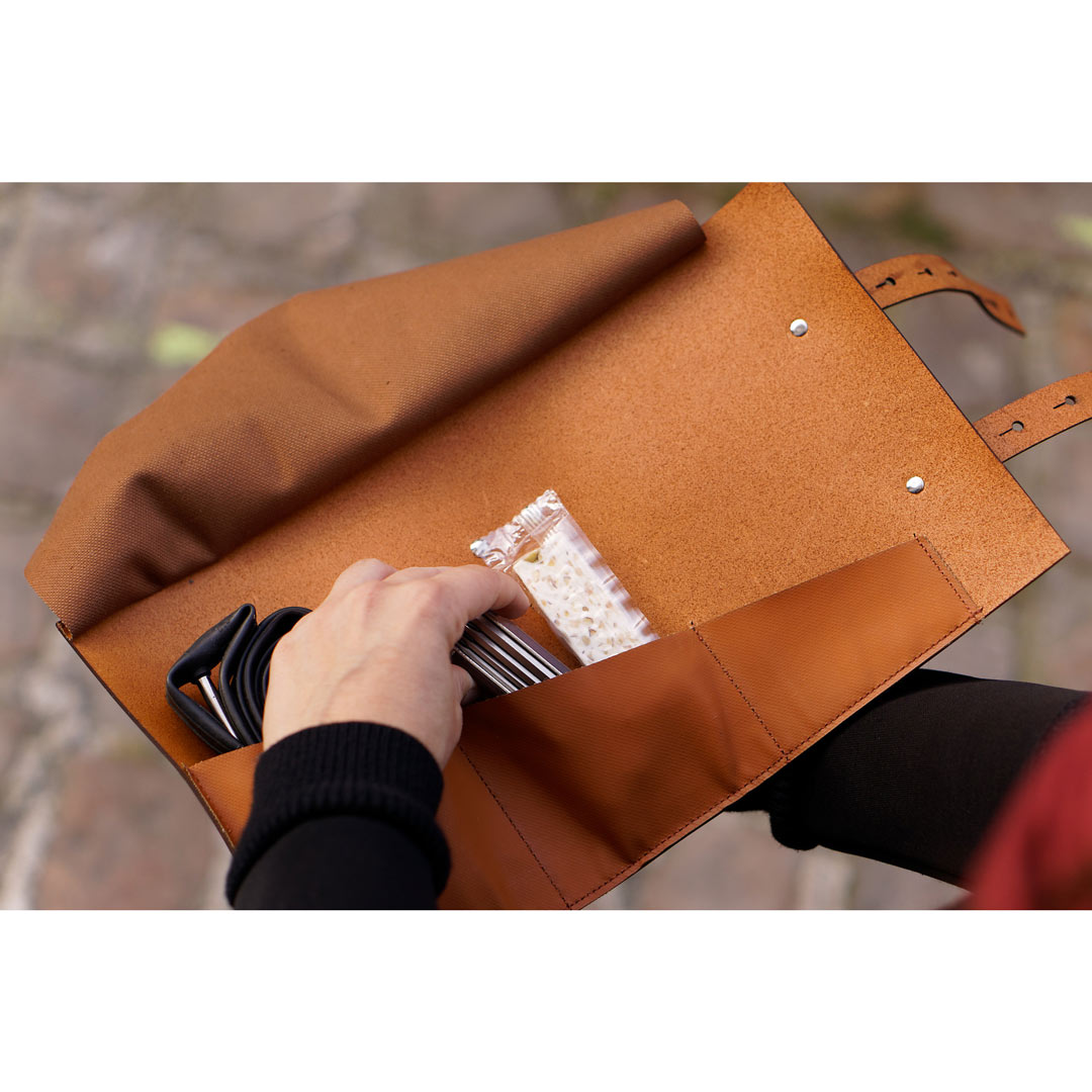 Kit'in trousse / pochette cuir poaime camel - Un grand marché