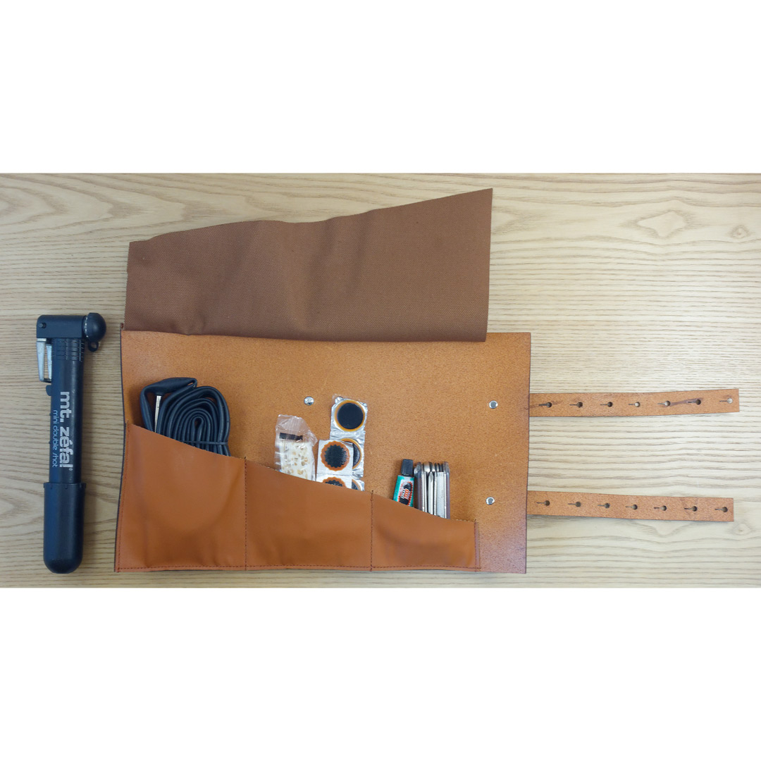 Trousse à outils cuir synthétique – rabattable 250x40x210mm - vide