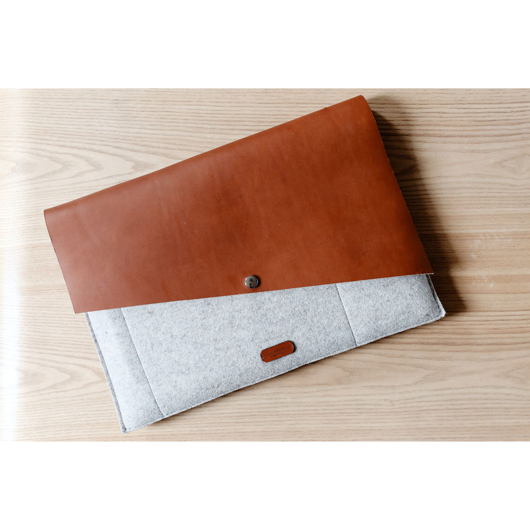 Pochette en cuir pour cables ordinateur portable XXL