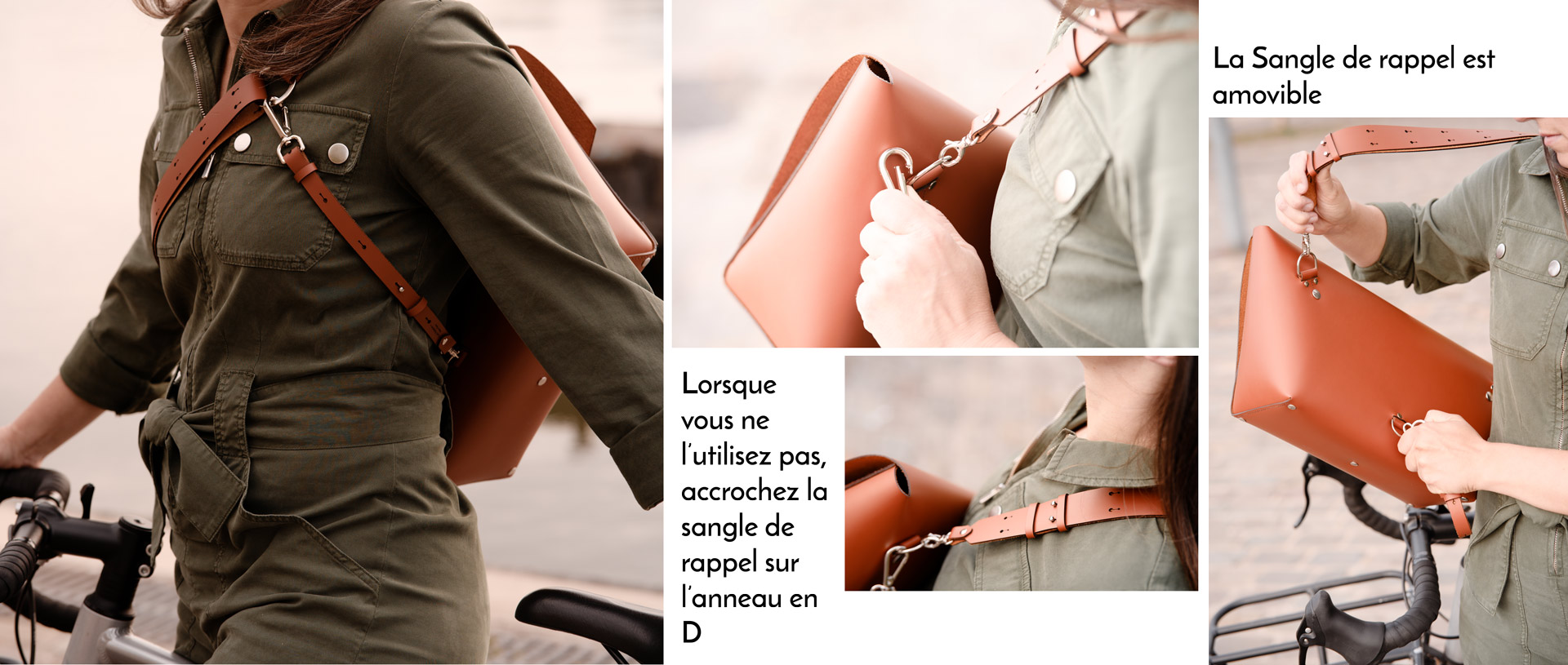 Sac à main en cuir vélo fabriqué en France Lady Harberton